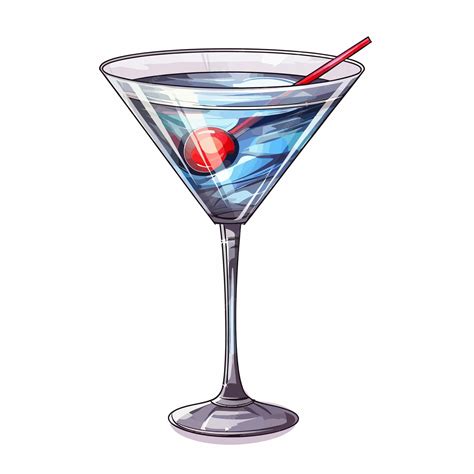 Martini Cocktail Alcoholic Drink Glass Vector Vector Premium