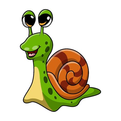 Cartoon De Caracol Bonito Em Fundo Branco Vetor Premium