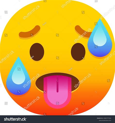 Hot Face Emoji Vector Emoticon Stock Vector Royalty Free 2302777151 Shutterstock