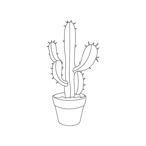 Premium Vector Continuous One Line Drawing Of Cactus Plants Outline