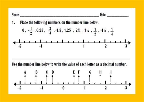 Ordering Decimals And Fractions On Number Line Worksheet Decimal Number