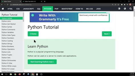 W3schools Python Tutorials First Video In Series Youtube