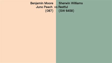 Benjamin Moore Juno Peach 087 Vs Sherwin Williams Restful Sw 6458 Side By Side Comparison