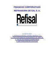 Caso Practico Eva Xls Finanzas Corporativas Refinadora De Sal S A