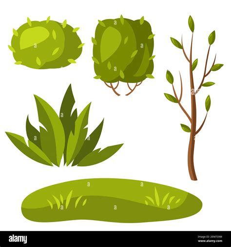 Set Of Tree And Bushes Stock Vector Image And Art Alamy