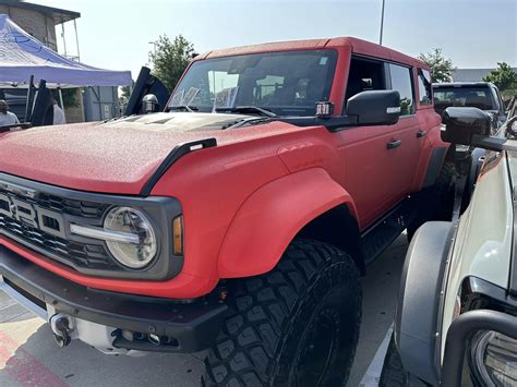 Red bed liner sprayed Bronco Raptor | Bronco6G - 2021+ Ford Bronco ...