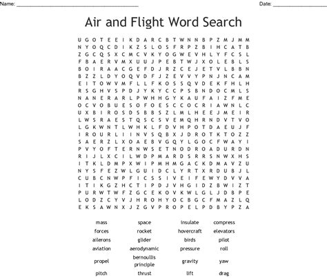 Airplane Word Search Printable