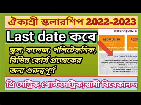 Aikyashree Scholarship Last Date Important Update By Khan Sir Youtube