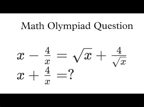 A Nice Algebra Simple Problem Solving X 4 X Sqrt X 4 Sqrt X