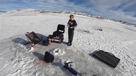 Ice Fishing Sulphur Creek Reservoir Wyoming Youtube