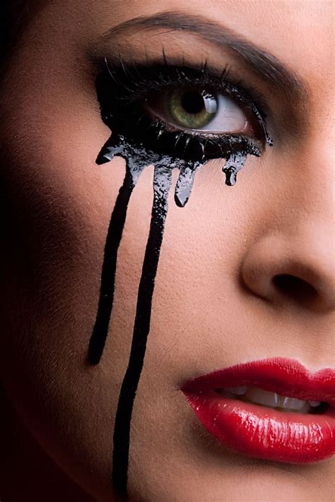 Black Tears Dark Angel Make Up Halloween Gesicht Schminken Gesicht Schminken