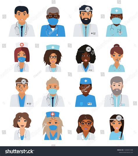 Male And Female Doctors Team Avatars Doctors And Nurse Team Hospital