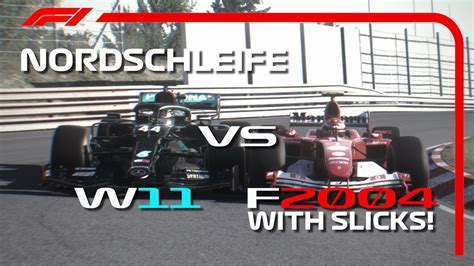 F Mercedes W Vs Ferrari F With Slick Tyres Nordschleife