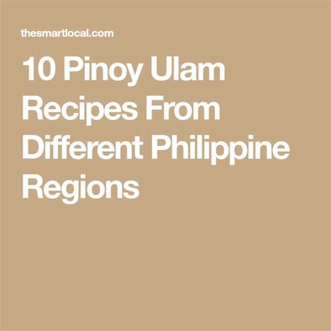 10 Pinoy Ulam Recipes From Different Philippine Regions Recipes Pork