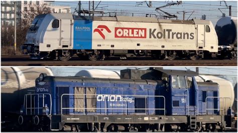 Traxx E483 254 ORLEN KolTrans Z Cysternami Luzem SM42 2455 ORION Kolej