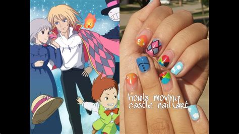 Howls Moving Castle Inspired Nail Art YouTube