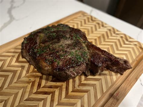 Sous Vide Bone In Ribeye With Herb Butter R Steak