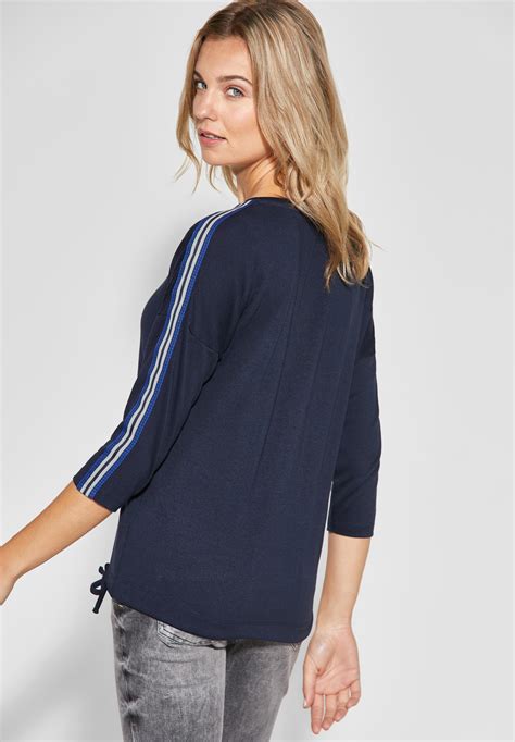 Shirt Mit Mustermix Streifen In Deep Blue Von Cecil Online Entdecken