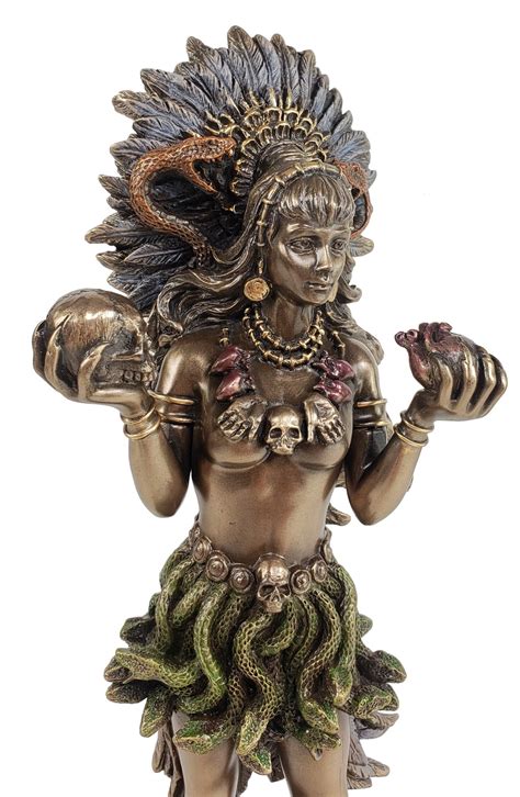 9 12 Coatlicue Aztec Earth Goddess With Serpent Skirt Statue Bronze