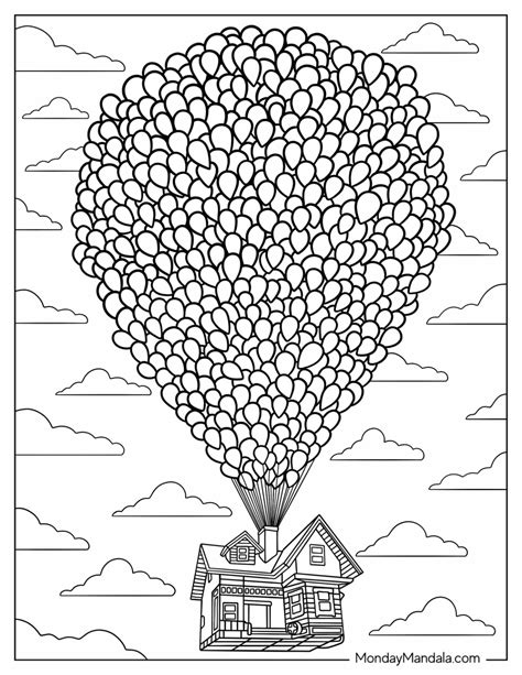 Up Flying House Drawing