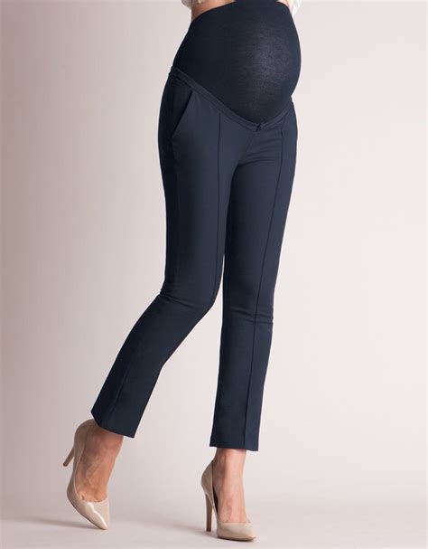 Tailored Navy Cropped Maternity Pants En 2020 Moda Para Embarazadas Ropa De Maternidad Y Ropa