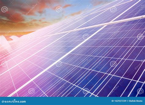 Solar Power Station With Huge Solar Photovoltaic Panels Stock Image