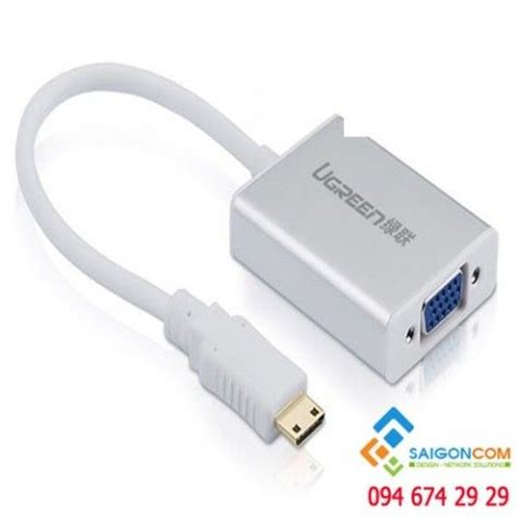 Cáp chuyển đổi Mini Hdmi sang VGA và Audio Cao cấp Ugreen UG 40217