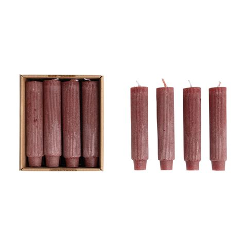 5 Unscented Taper Candles Red Single Beljar Home
