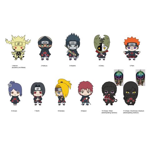 Naruto Series 7 3D Foam Bag Clip Random 6 Pack