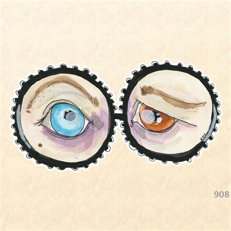 Eyes Sticker Glasses Sticker Eyeglasses Sticker Watercolor Art - Etsy