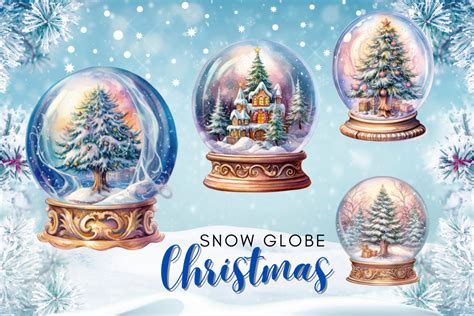 Snow Globe Watercolor Christmas Clip Art Graphic By Sistadesign