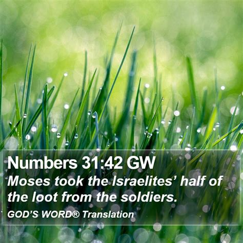 Numbers 31 42 GW Moses Took The Israelites Half Of The Loot