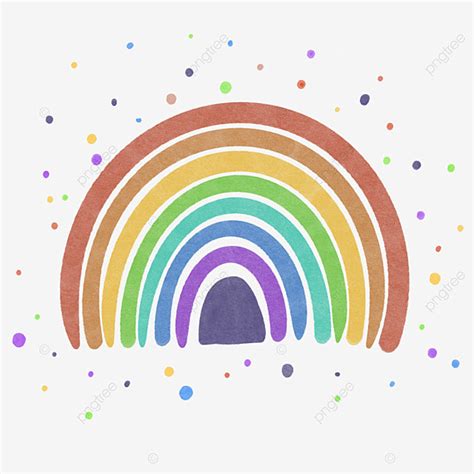 Acuarela Clásica Arcoiris PNG Pintada Clásico Arco Iris PNG y PSD