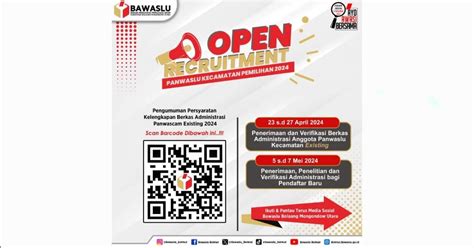 Bawaslu Bolmut Buka Rekrutmen Panwascam Pemilihan Serentak Tahun