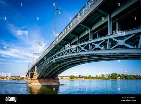 Theodor Heuss Bridge Over The Rhine Between Wiesbaden And Mainz A