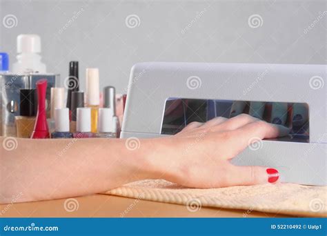 Drying Finger Nails Under Uv Lamp Stock Photo Image Of Drying Luxury