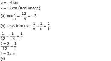 An Object Placed 4 Cm In Front Of A Converging Lens Produces A Real