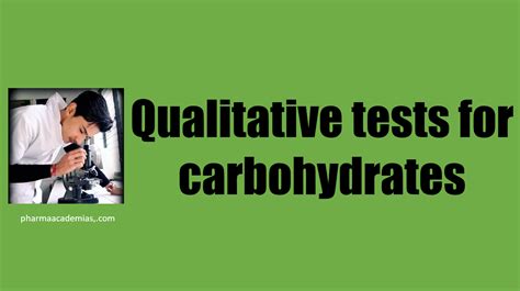 Qualitative Tests For Carbohydrates Pharmaacademias