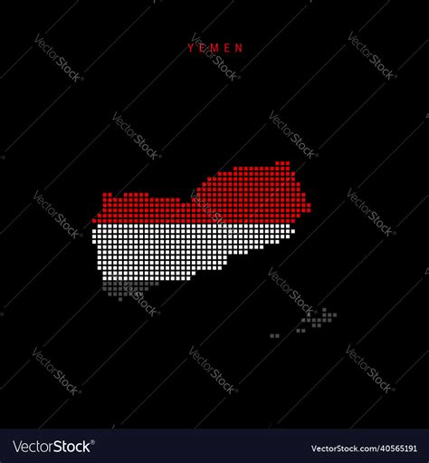 Square Dots Pattern Map Of Yemen Yemeni Dotted Vector Image