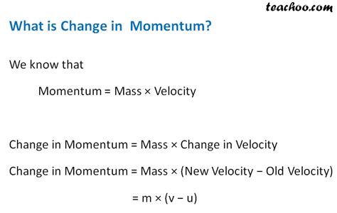 Momentum Definition Formula Science Notes By Teachoo