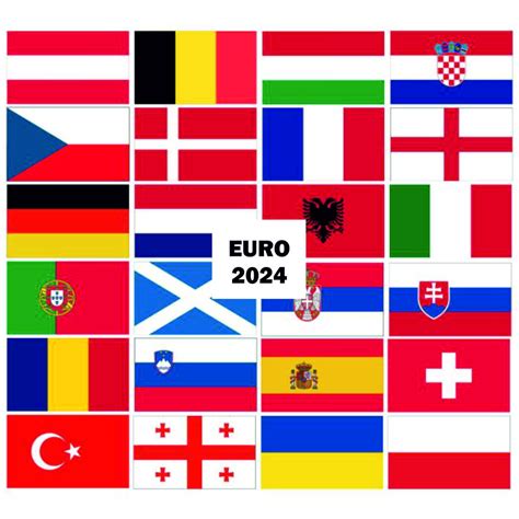 EURO 2024 Komplet Flag 110x70 Cm EKON STUDIO Sklep Z Flagami