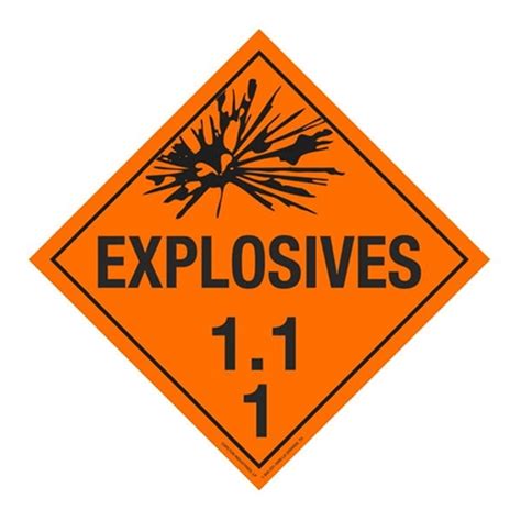 Class 1 - Explosives 1.1F Placard | Carlton Industries