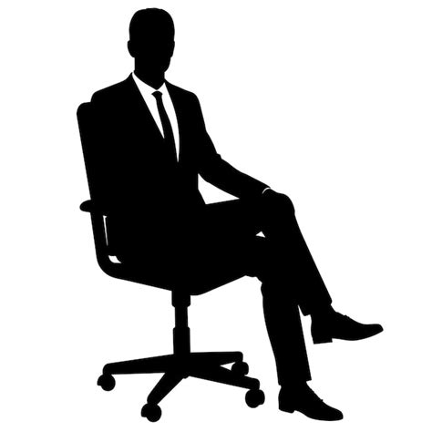 Premium Vector A Business Man Sitting On The Office Chair Vector