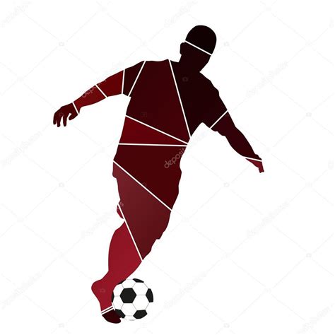 Jugador de fútbol corriendo con pelota vector gráfico vectorial