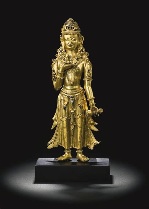 Gilt Bronze Figure Of Vajradhara Tibet Th Th Century Buddhist