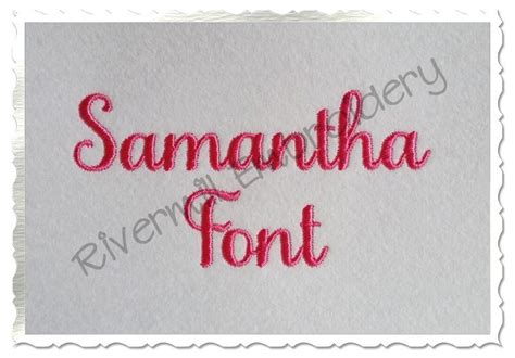 Samantha Script Basic Machine Embroidery Font Alphabet Embroidery