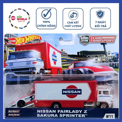 Xe mô hình Hot Wheels Car Culture Team Transport Pack Nissan Fairlady Z Sakura Sprinter FYT