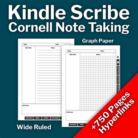 Kindle Scribe Templates Cornell Notes For Kindle Scribe With Etsy