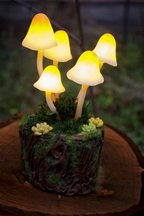 Mushrooms Night Light Mashroom Lamp Polymer Clay Fungi Etsy