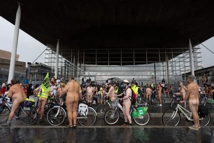 Cyclists Taking Part Cardiff World Naked Editorial Stock Photo Stock